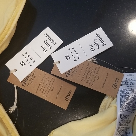 BILLABONG x THE SALTY BLONDE Sundipped Bikini Bandeau Top (L) + Rise Bottom (M) - Picture 15 of 16